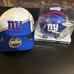 NY GIANTS CAP AND MINI HEMLET